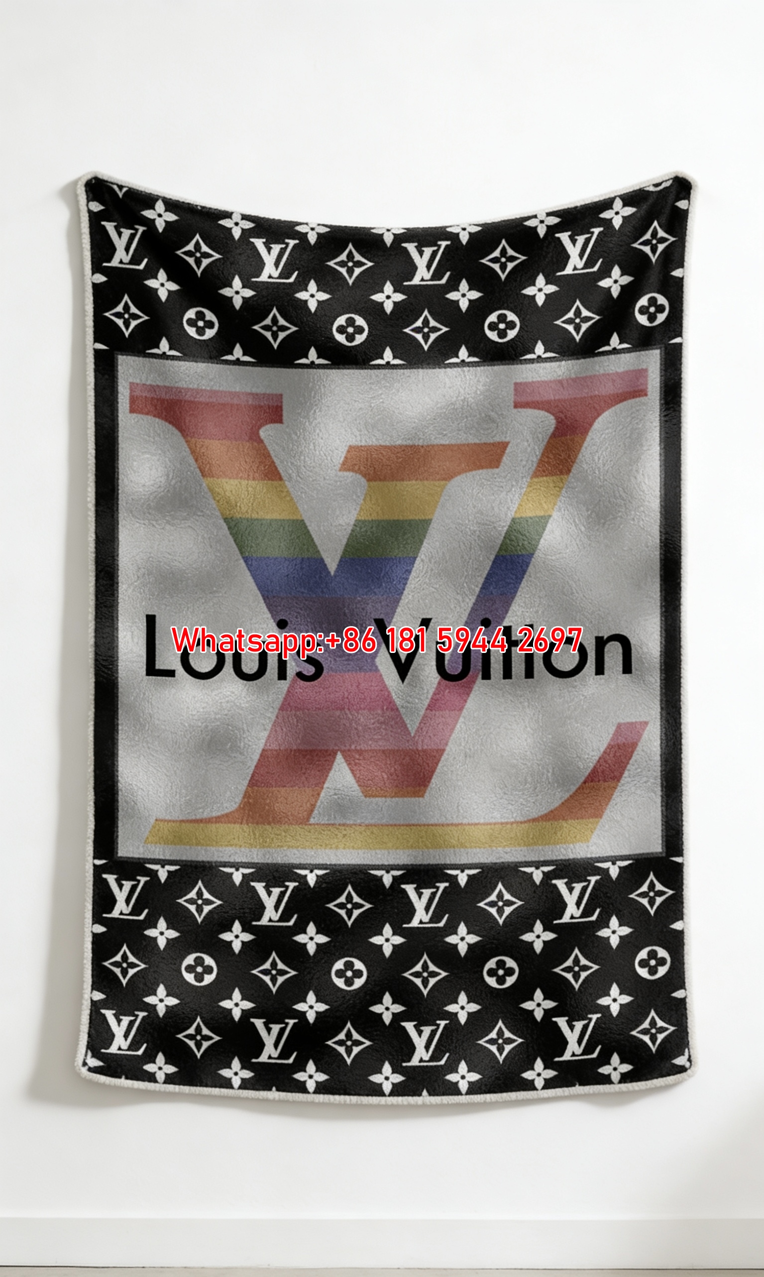 LV Rainbow Monogram Blanket LV Pride Striped Throw IMG_3280